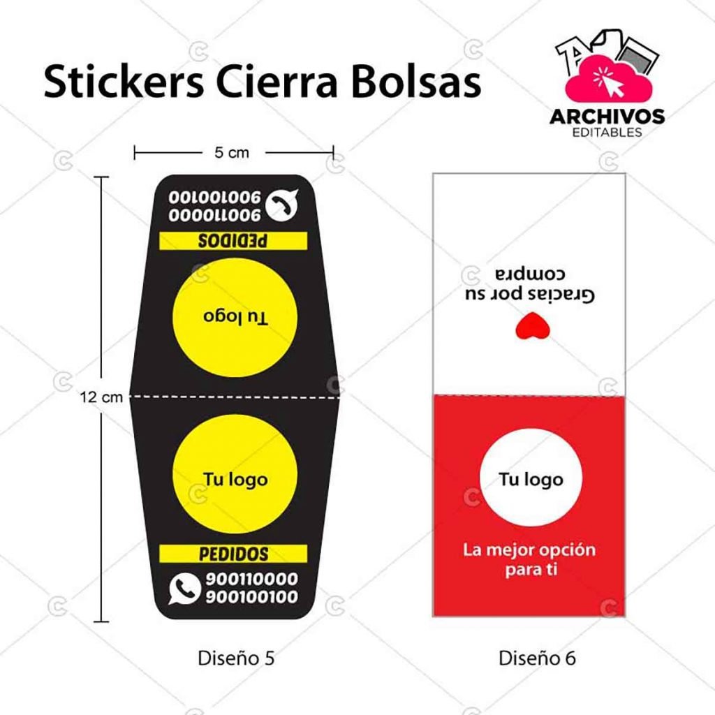 Stickers Personalizados Con Tu Logo Para Cierre De Bolsas CREATIVOS