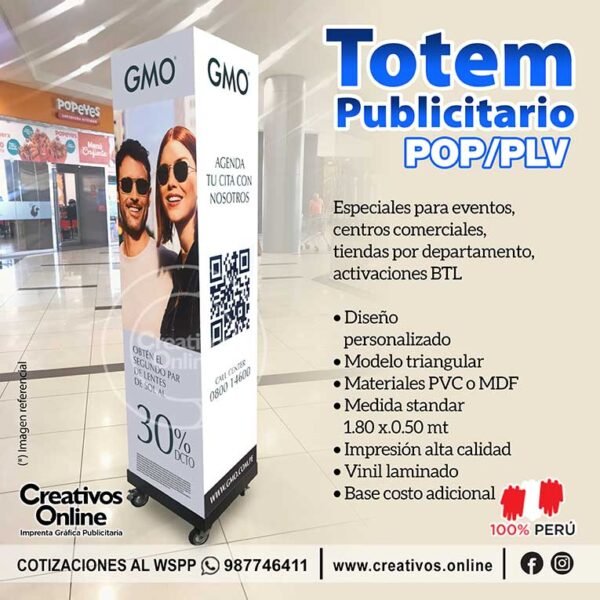 Totem prisma publiciatrio PLV