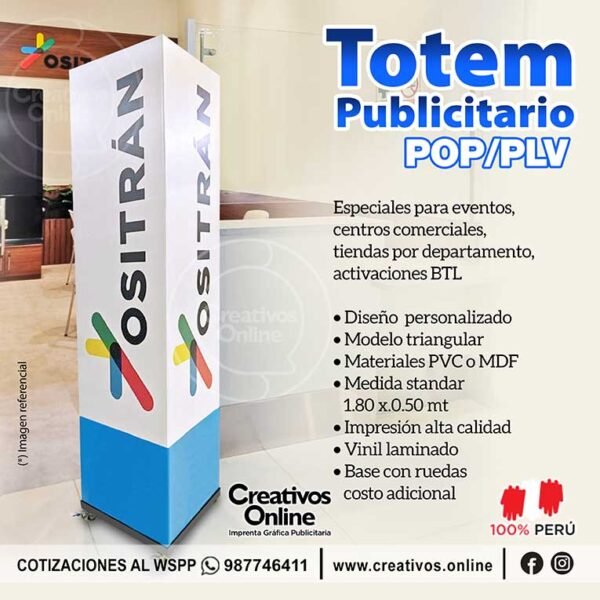 Totem MDF tres lados