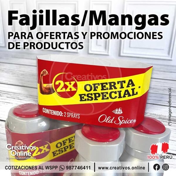 Fajillas y mangas para ofertas de productos