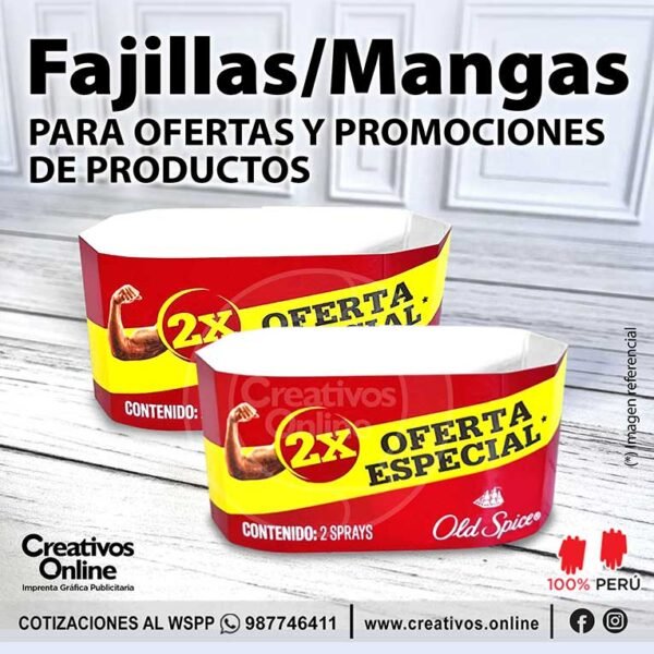 Mangas de promocion y ofertas para productos